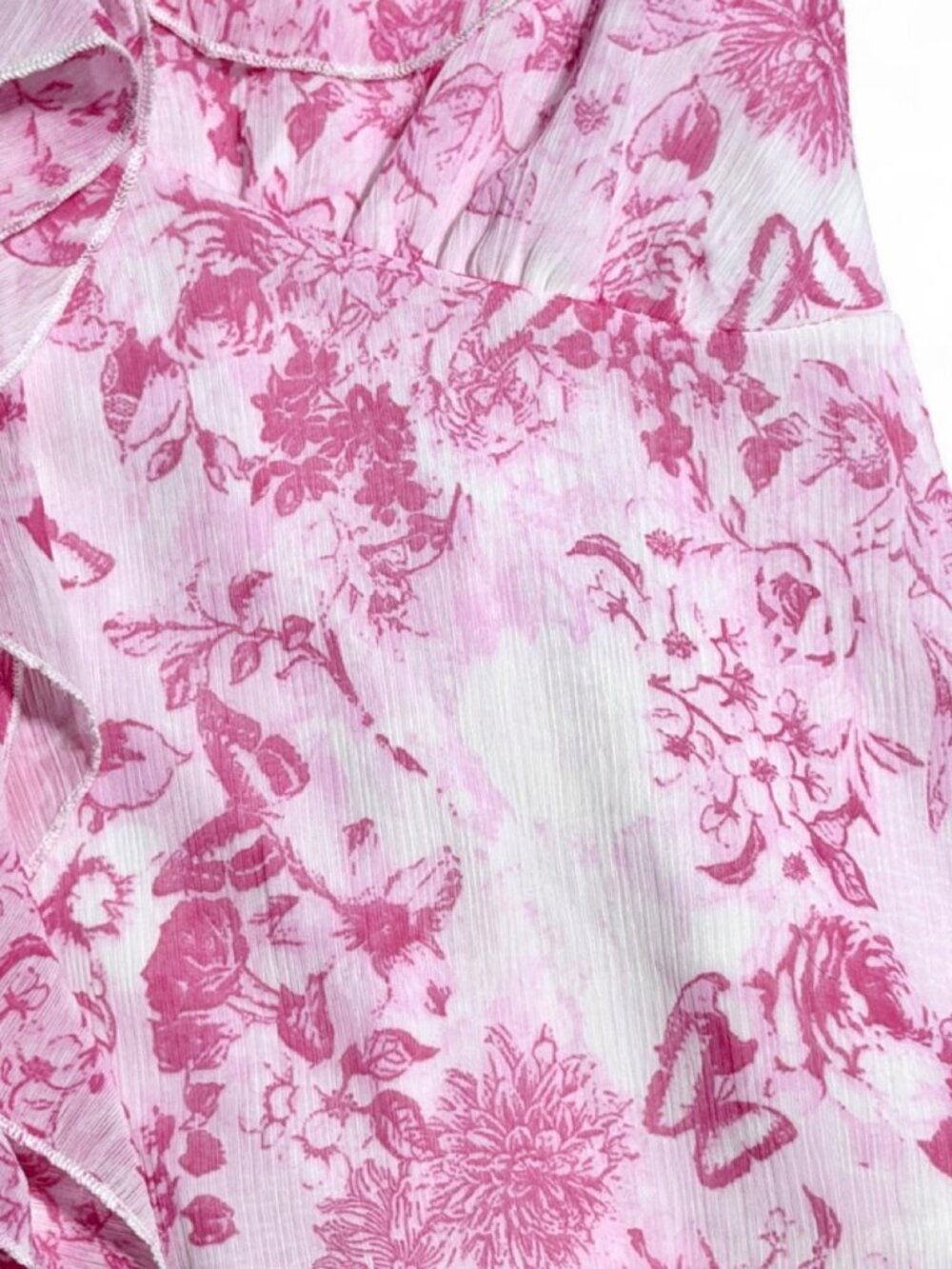 Pink Floral Ruffle Tank Top - Picture 3 of 8